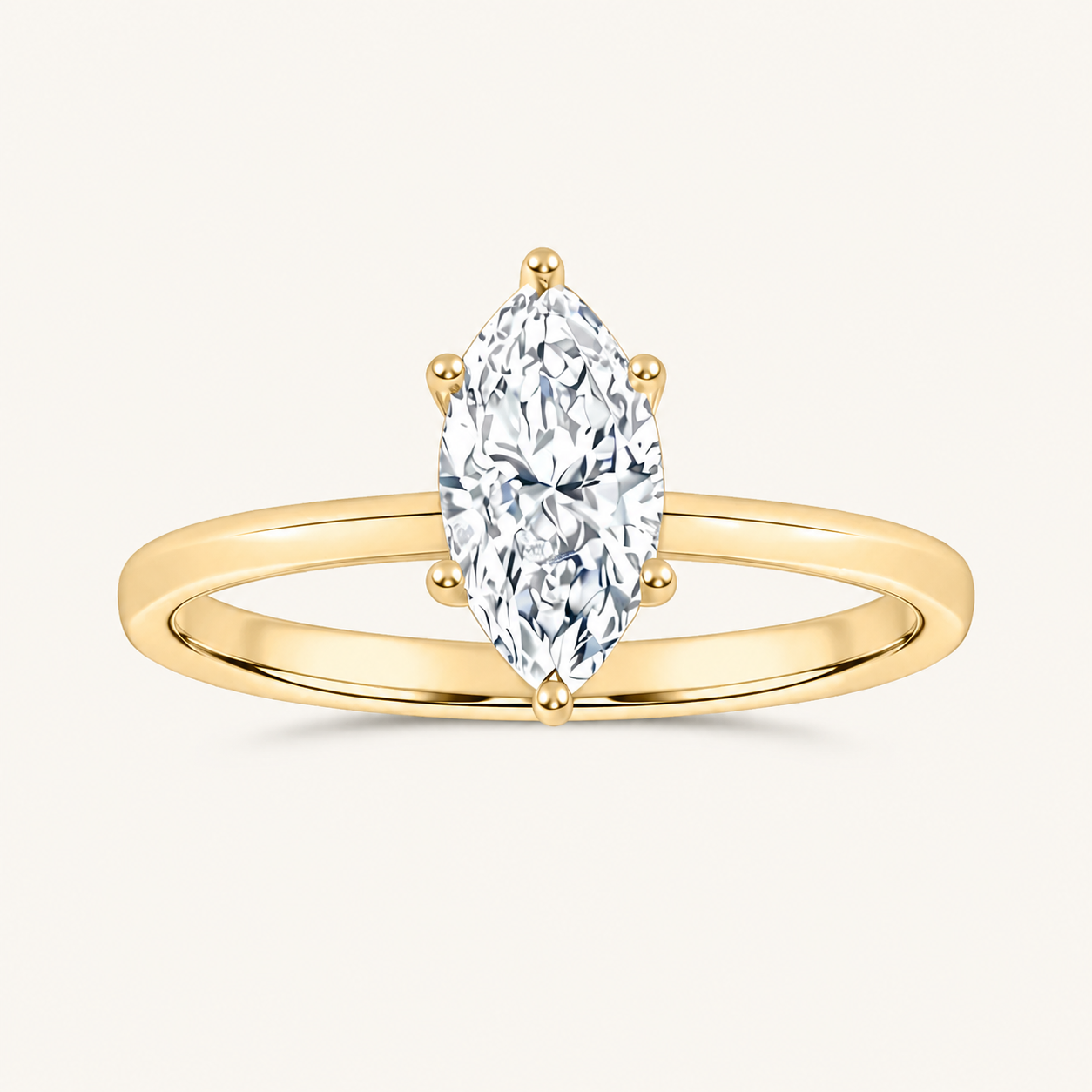 0.50CT Marquise Cut Lab Grown Diamond Solitaire Ring