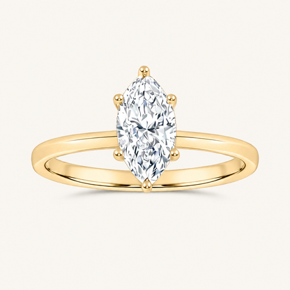 0.50CT Marquise Cut Lab Grown Diamond Solitaire Ring