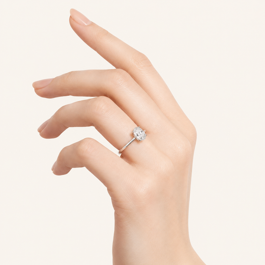 0.50CT Oval Cut Lab Grown Diamond Solitaire Ring