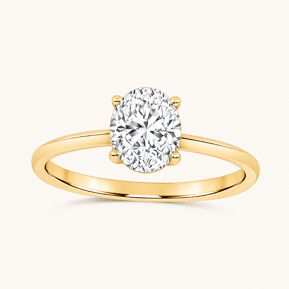 0.50CT Oval Cut Lab Grown Diamond Solitaire Ring