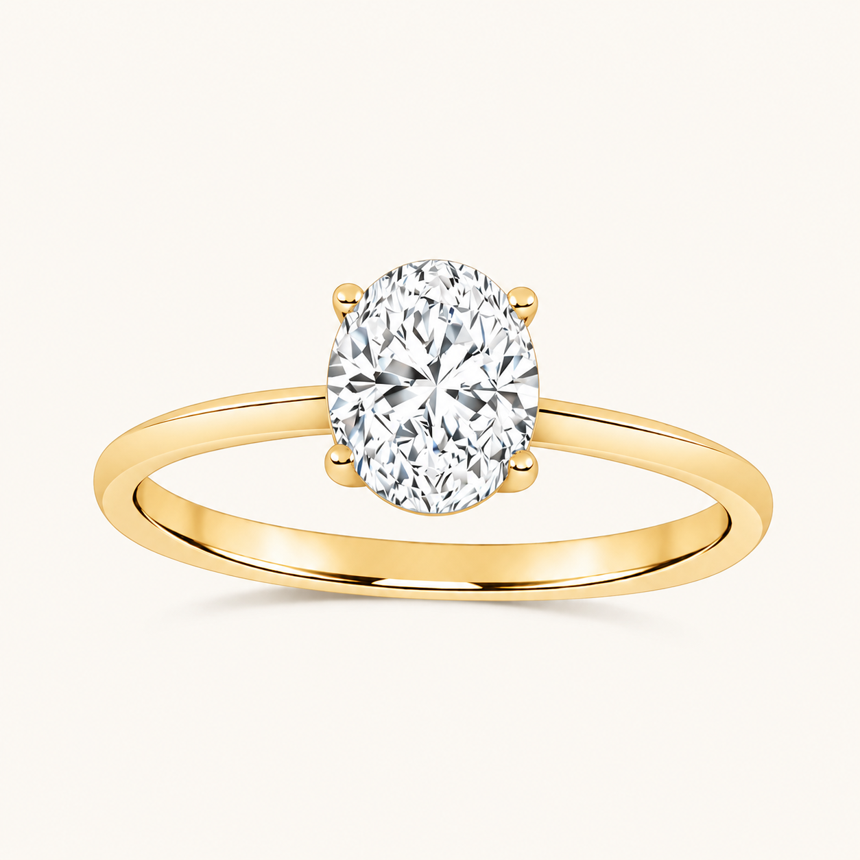0.50CT Oval Cut Lab Grown Diamond Solitaire Ring