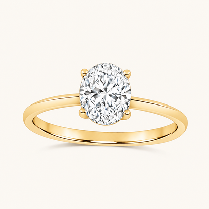 0.50CT Oval Cut Lab Grown Diamond Solitaire Ring