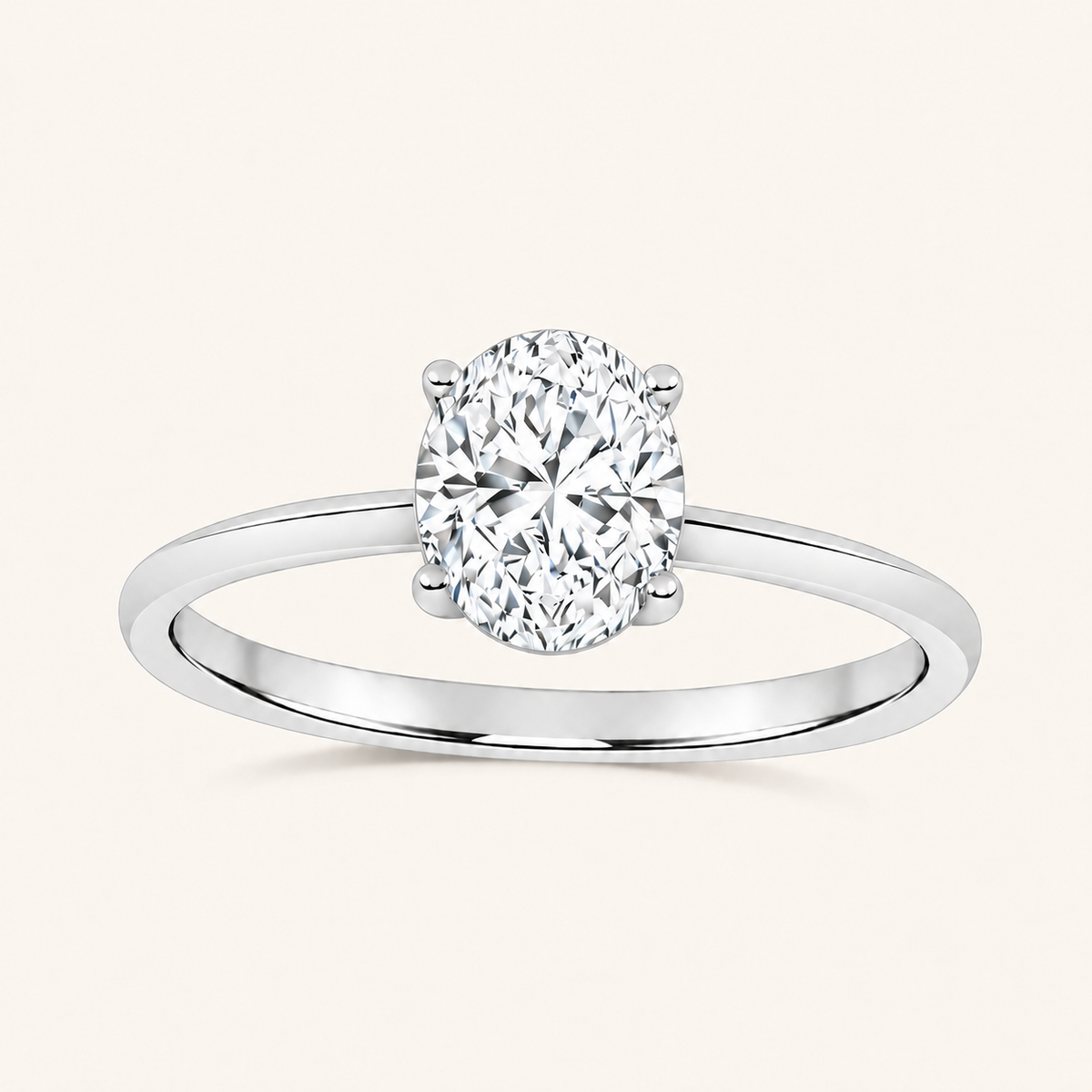 0.50CT Oval Cut Lab Grown Diamond Solitaire Ring