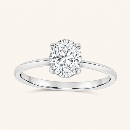 0.50CT Oval Cut Lab Grown Diamond Solitaire Ring