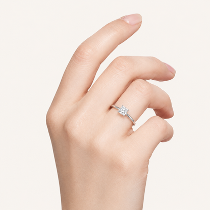 0.50CT Square Cut Lab Grown Diamond Solitaire Ring