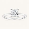 0.50CT Square Cut Lab Grown Diamond Solitaire Ring
