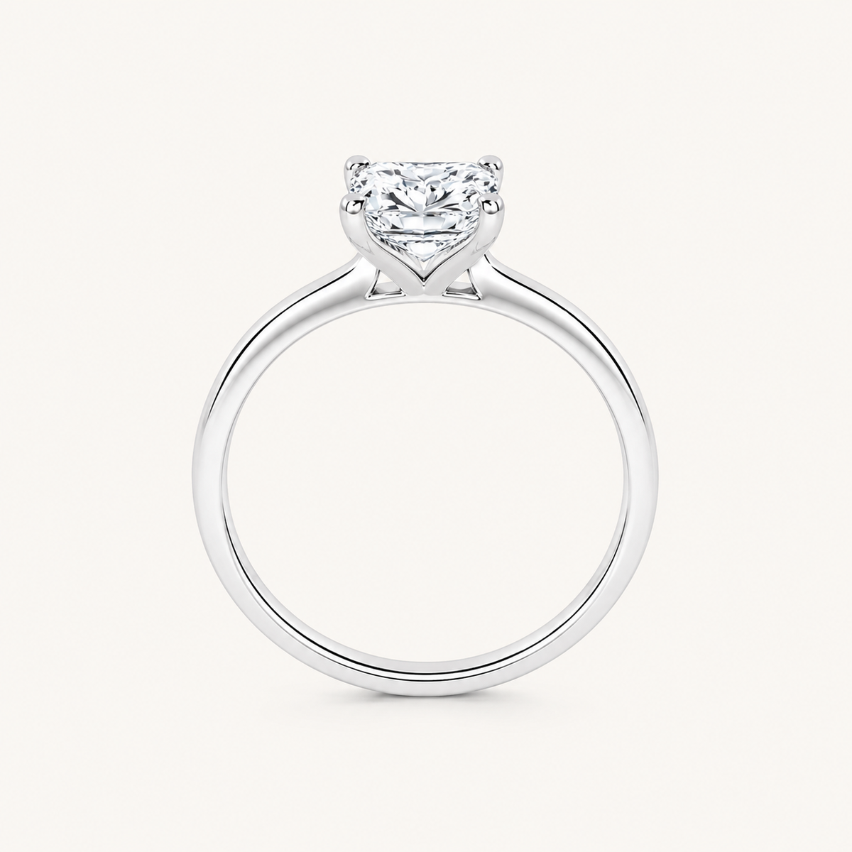 0.50CT Square Cut Lab Grown Diamond Solitaire Ring