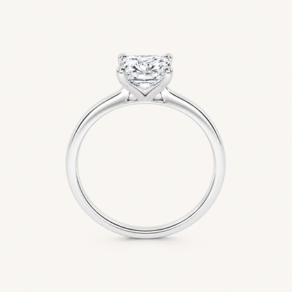 0.50CT Square Cut Lab Grown Diamond Solitaire Ring