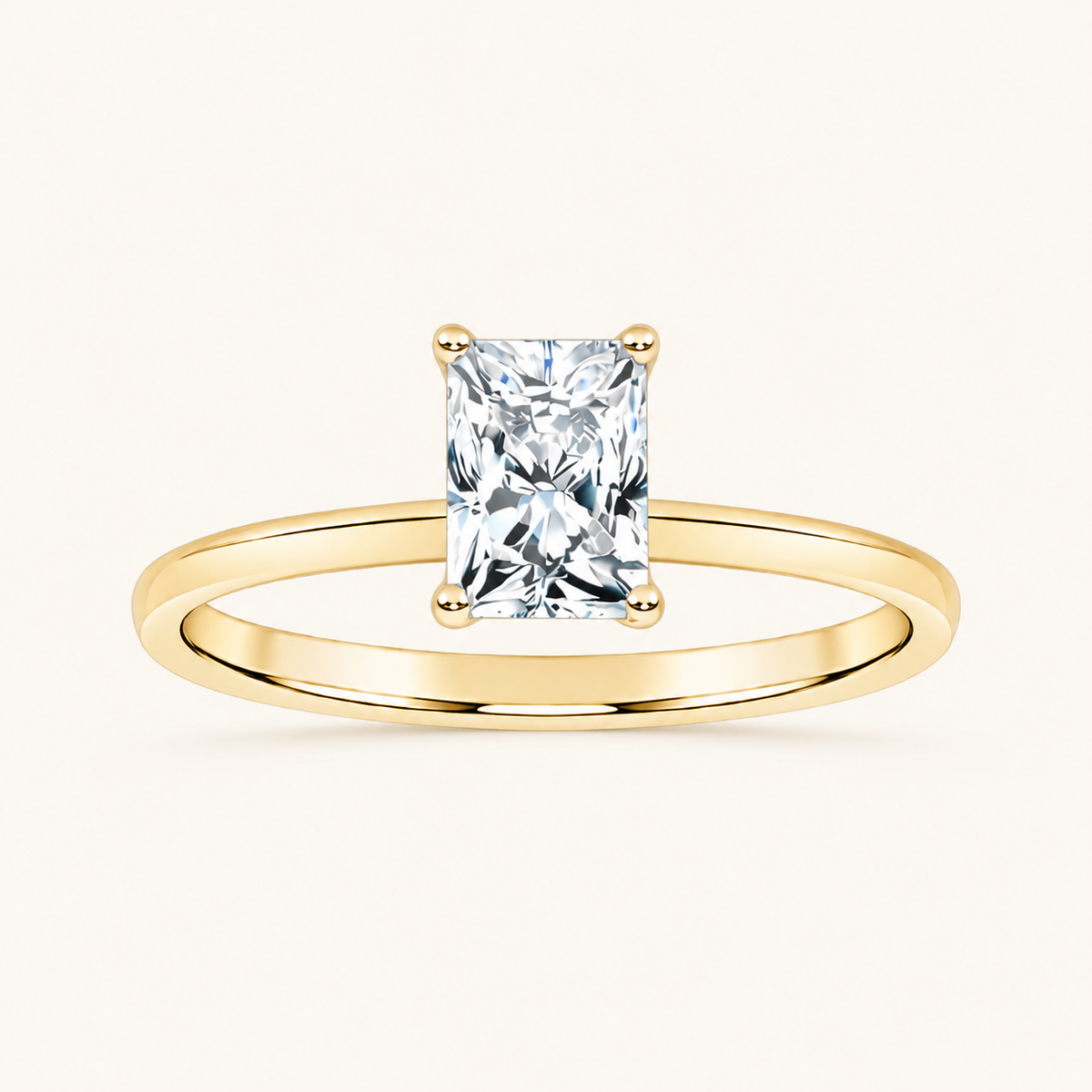 0.50CT Radiant Cut Lab Grown Diamond Solitaire Ring