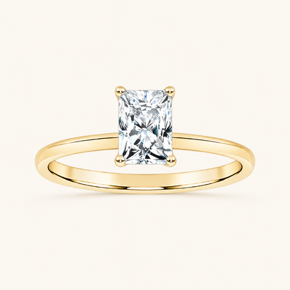 0.50CT Radiant Cut Lab Grown Diamond Solitaire Ring
