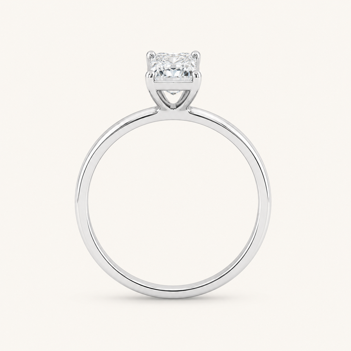0.50CT Radiant Cut Lab Grown Diamond Solitaire Ring
