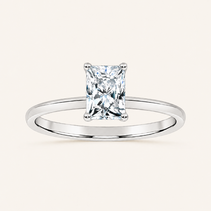 0.50CT Radiant Cut Lab Grown Diamond Solitaire Ring