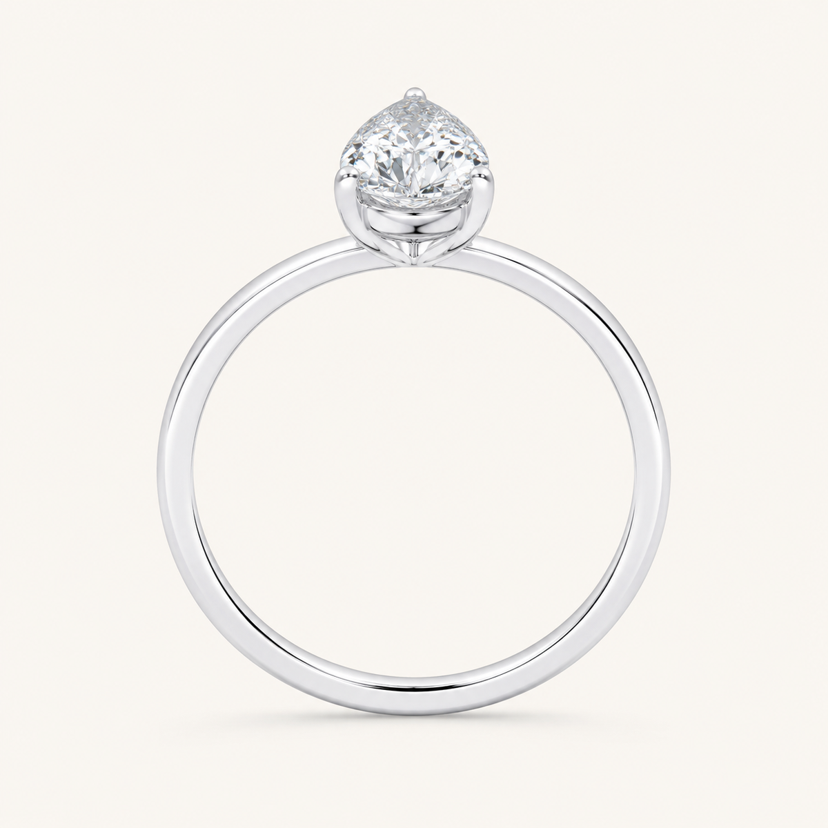 0.50CT Pear Cut Lab Grown Diamond Solitaire Ring