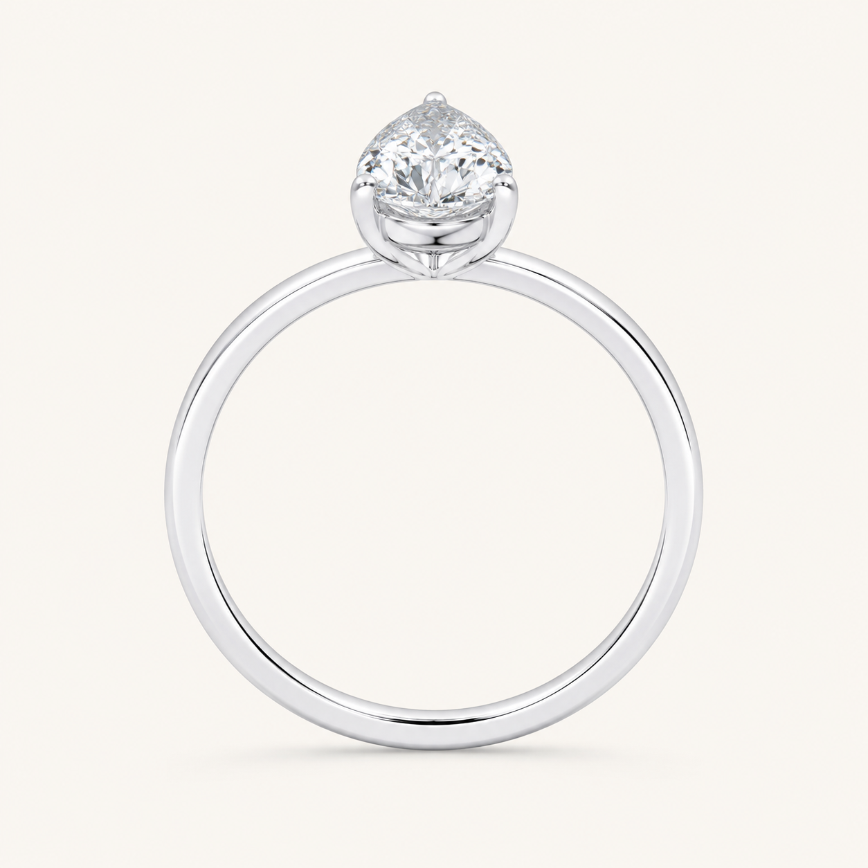 0.50CT Pear Cut Lab Grown Diamond Solitaire Ring