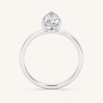 0.50CT Pear Cut Lab Grown Diamond Solitaire Ring