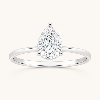 0.50CT Pear Cut Lab Grown Diamond Solitaire Ring