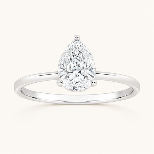 0.50CT Pear Cut Lab Grown Diamond Solitaire Ring