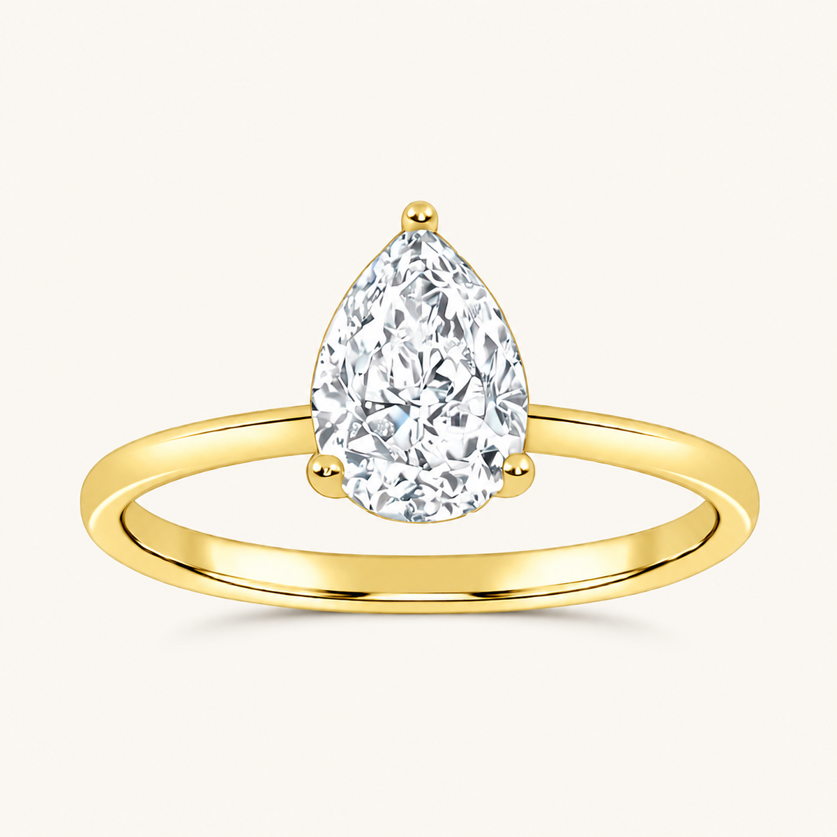 0.50CT Pear Cut Lab Grown Diamond Solitaire Ring