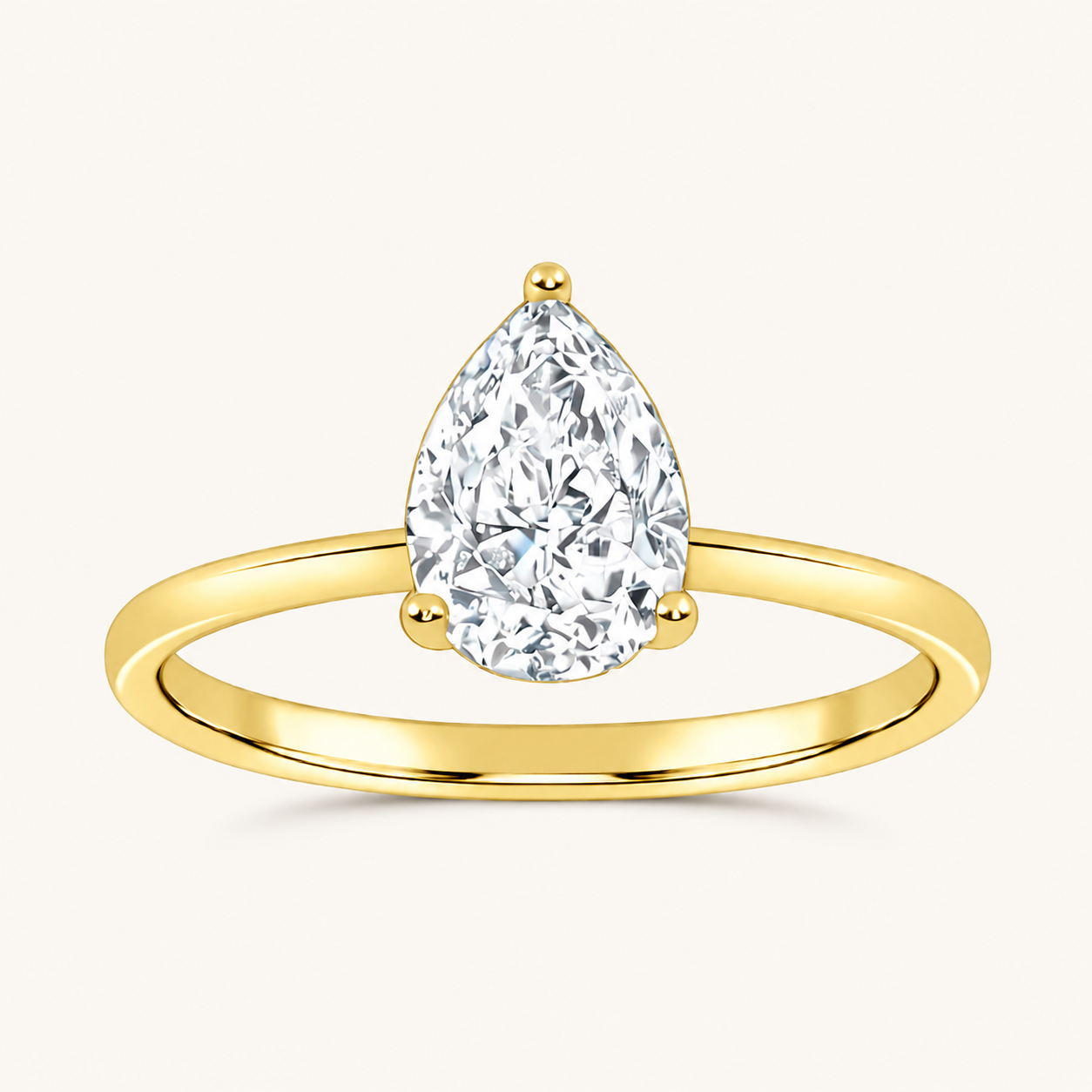 0.50CT Pear Cut Lab Grown Diamond Solitaire Ring