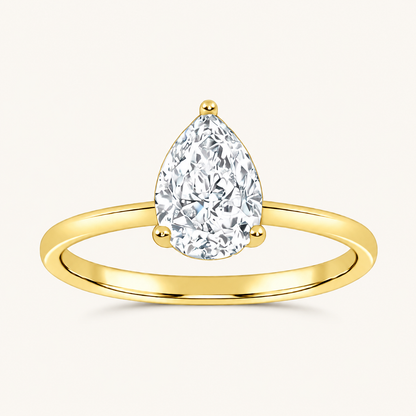 0.50CT Pear Cut Lab Grown Diamond Solitaire Ring