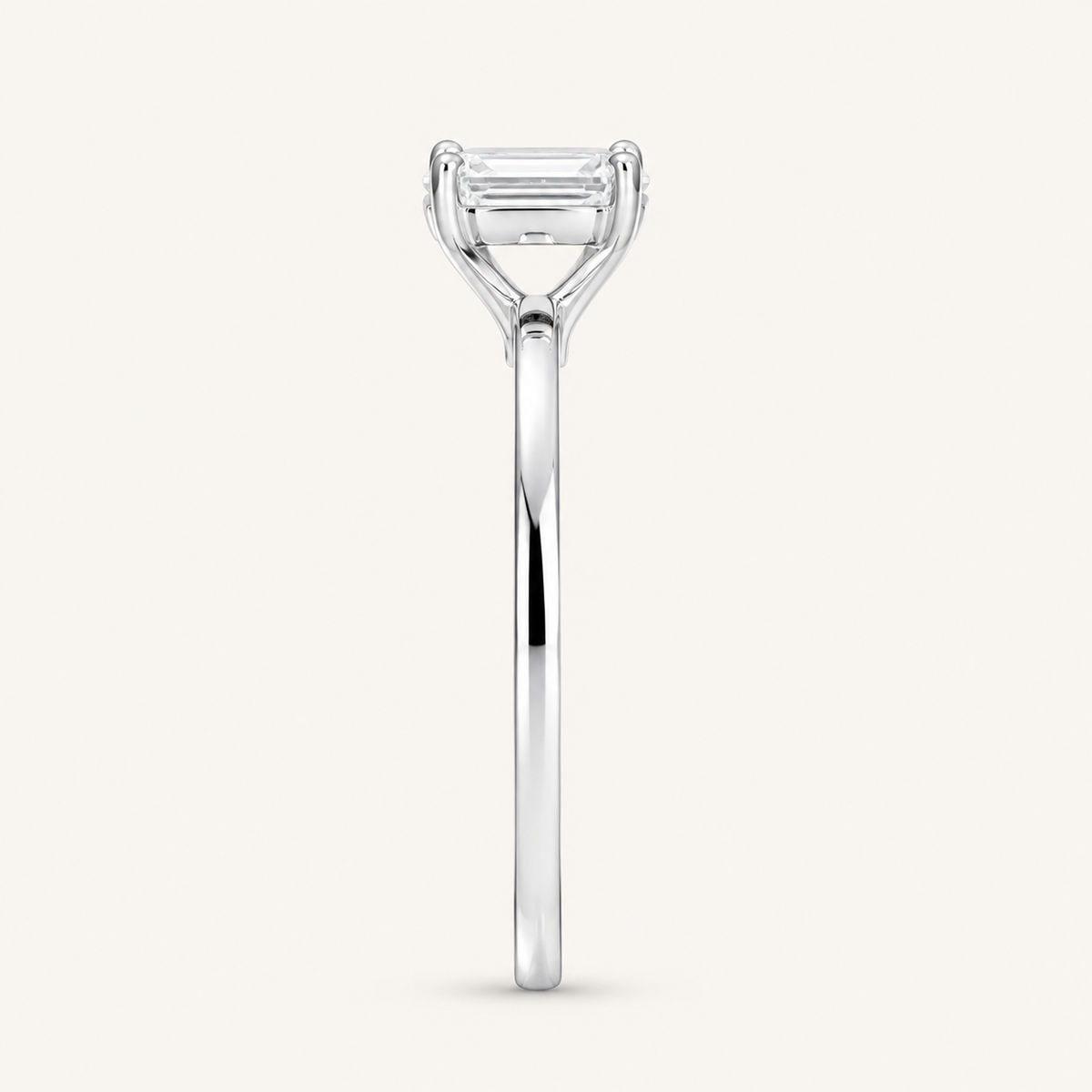 0.50CT Emerald Cut Lab Grown Diamond Solitaire Ring