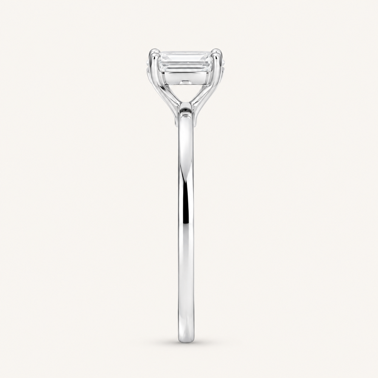 0.50CT Emerald Cut Lab Grown Diamond Solitaire Ring
