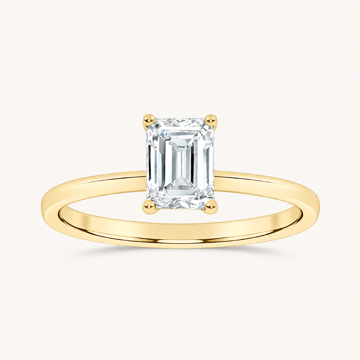 0.50CT Emerald Cut Lab Grown Diamond Solitaire Ring
