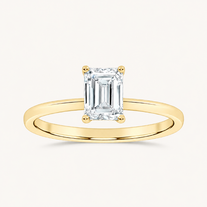 0.50CT Emerald Cut Lab Grown Diamond Solitaire Ring