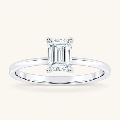 0.50CT Emerald Cut Lab Grown Diamond Solitaire Ring