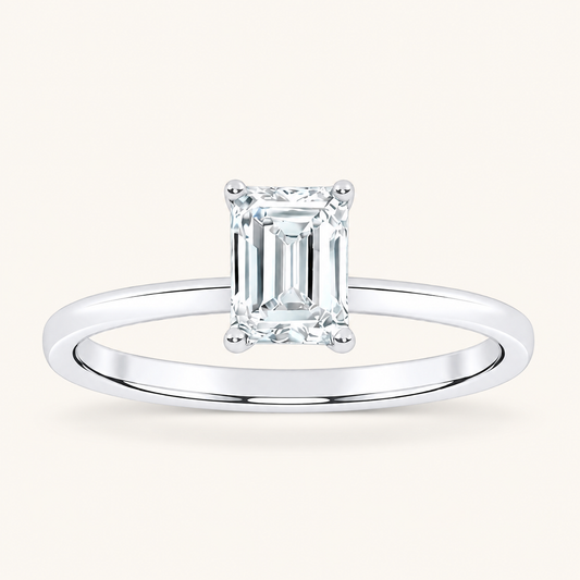 0.50CT Emerald Cut Lab Grown Diamond Solitaire Ring