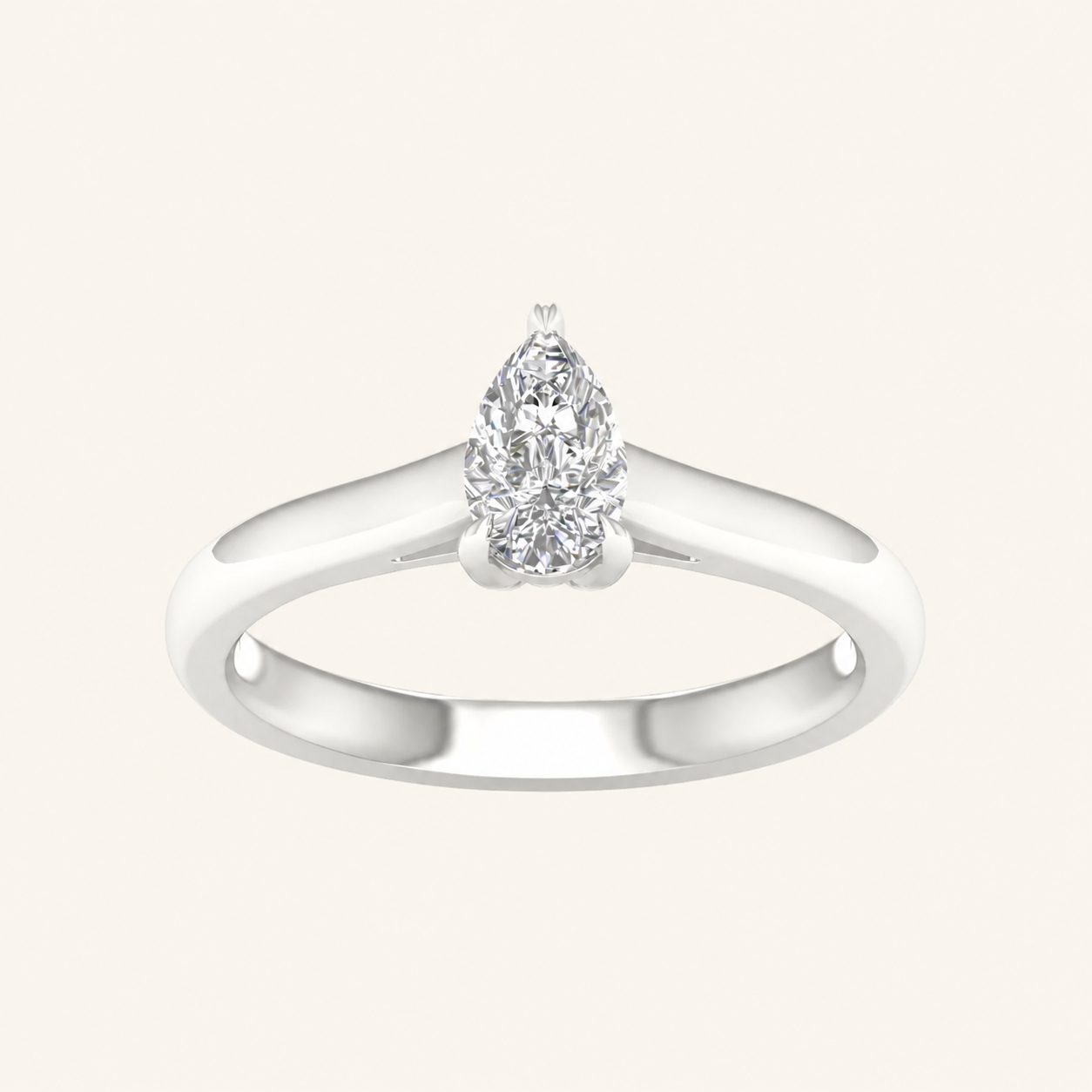0.50CT Pear Cut Lab Grown Diamond Solitaire Ring
