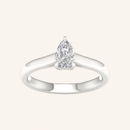 0.50CT Pear Cut Lab Grown Diamond Solitaire Ring