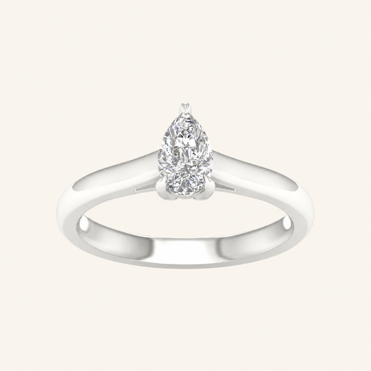 0.50CT Pear Cut Lab Grown Diamond Solitaire Ring