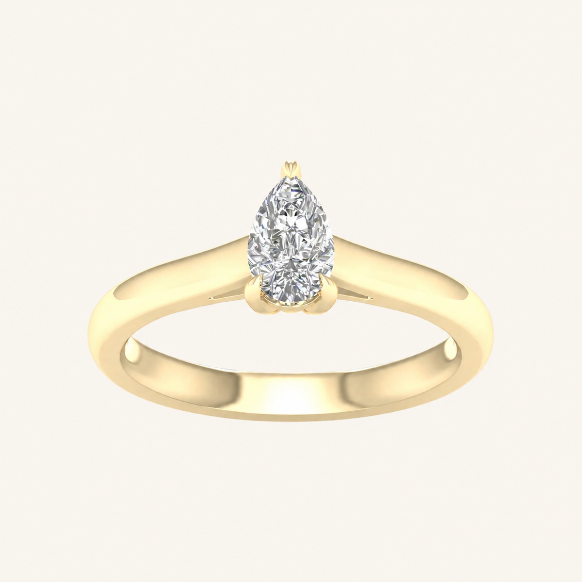 0.50CT Pear Cut Lab Grown Diamond Solitaire Ring