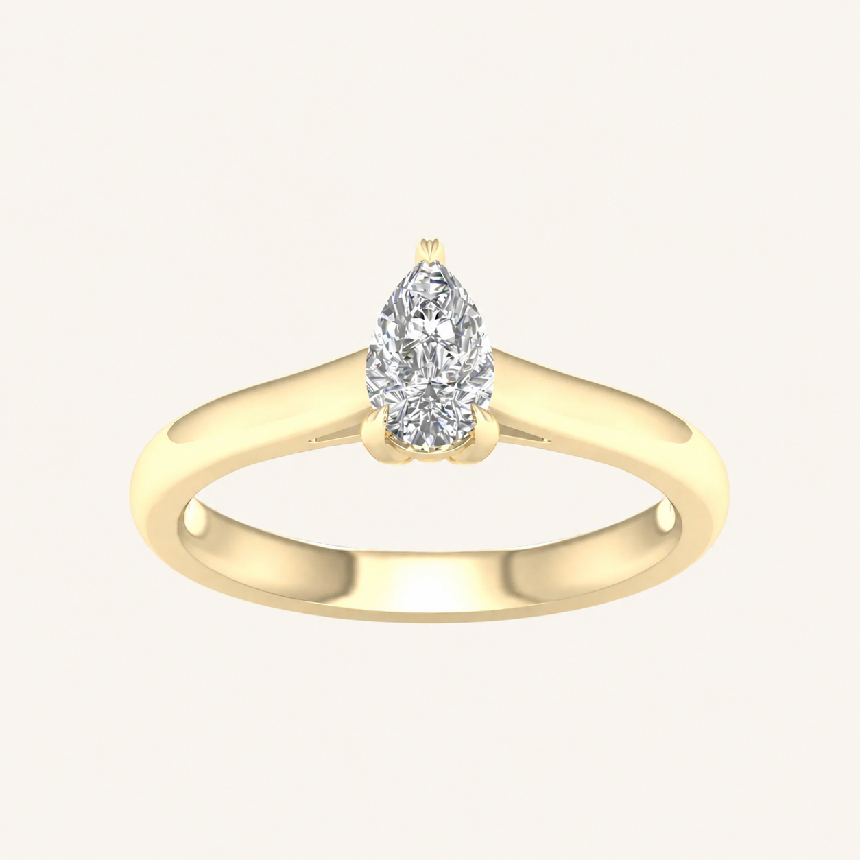 0.50CT Pear Cut Lab Grown Diamond Solitaire Ring