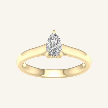 0.50CT Pear Cut Lab Grown Diamond Solitaire Ring
