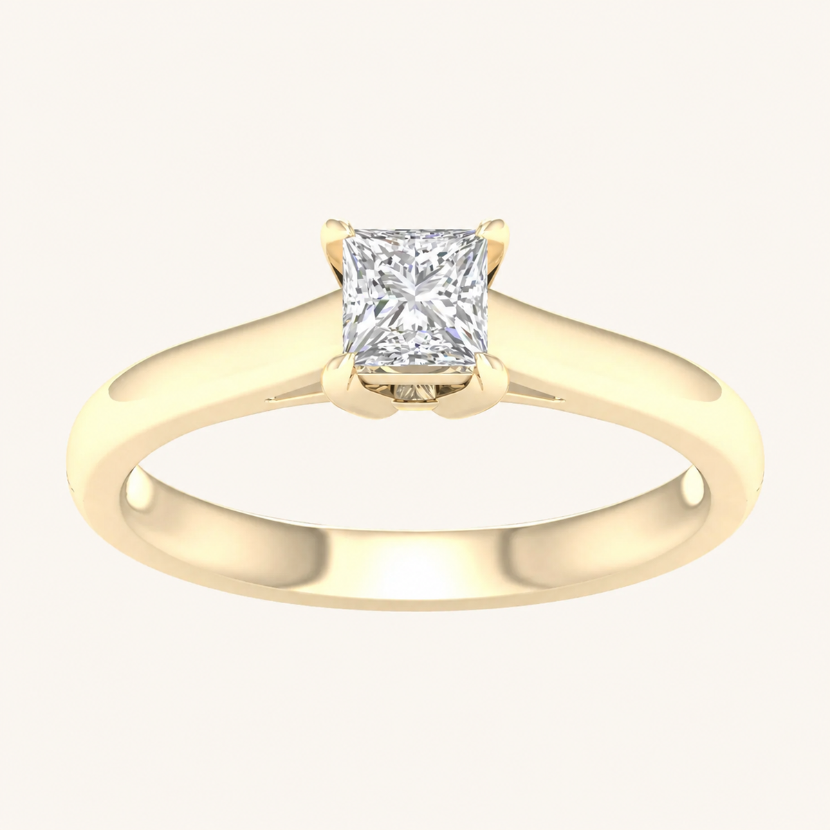 0.50CT Princess Cut Lab Grown Diamond Solitaire Ring
