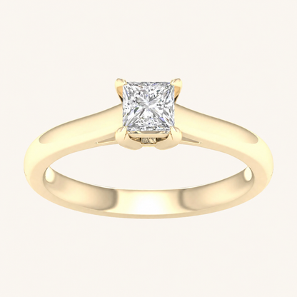 0.50CT Princess Cut Lab Grown Diamond Solitaire Ring
