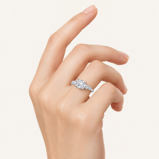 1.5CT Oval Cut Lab Grown Diamond East West Five Stone Ring