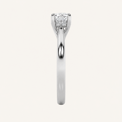 1.5CT Elongated Cushion Cut Lab Grown Diamond East West Solitaire Ring