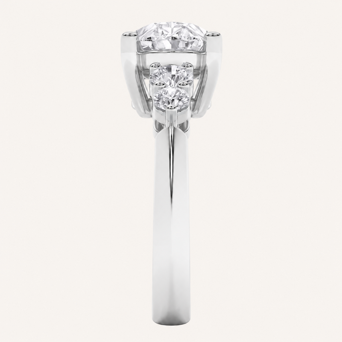 1.5CT Oval Cut Lab Grown Diamond East West Five Stone Ring