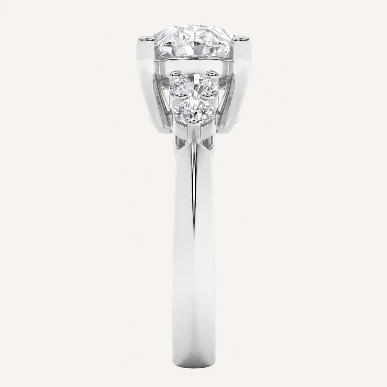 1.5CT Oval Cut Lab Grown Diamond East West Five Stone Ring
