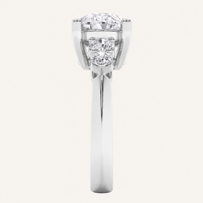 1.5CT Oval Cut Lab Grown Diamond East West Five Stone Ring