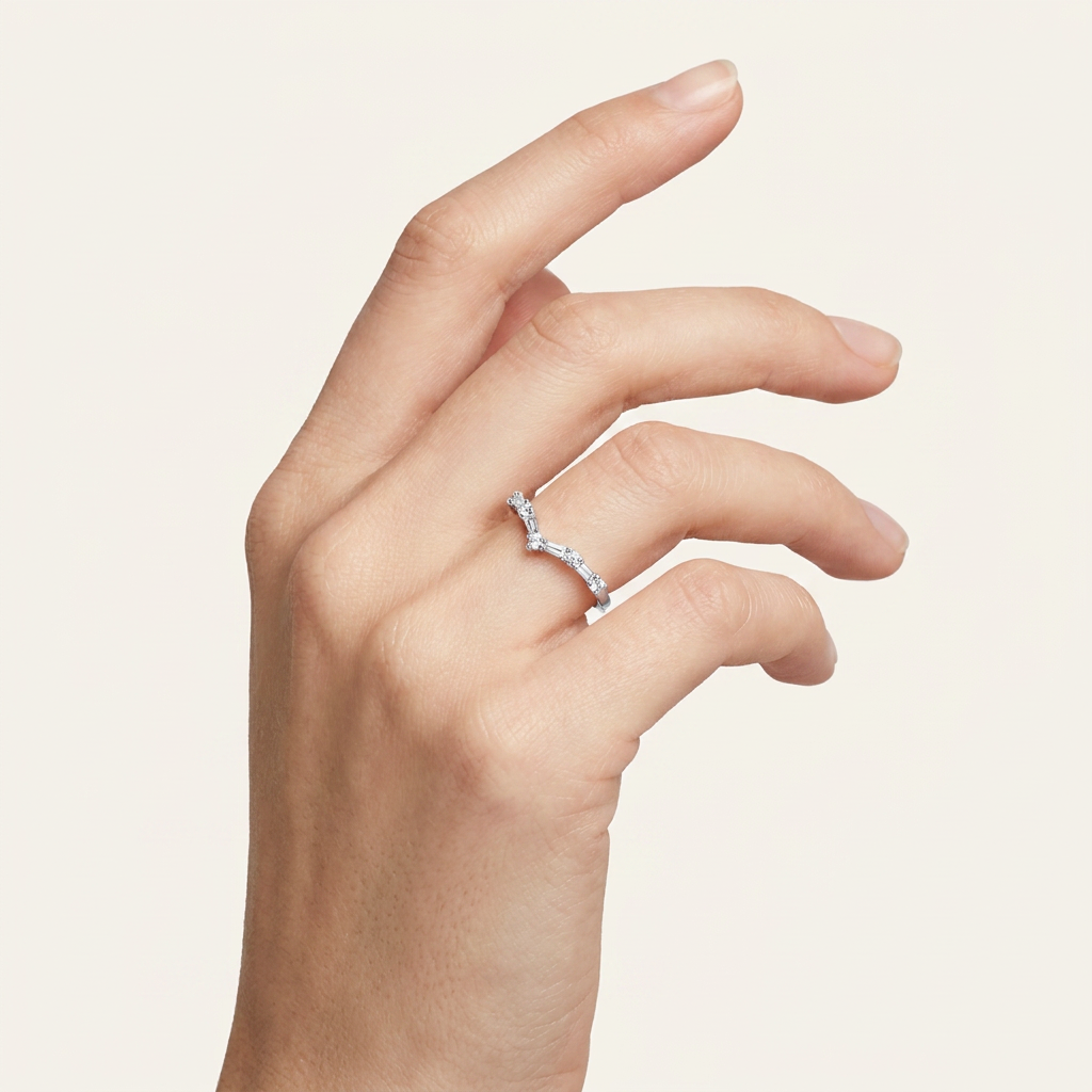 0.21CT Round Cut Certified Lab Grown Diamond Enhancer Band