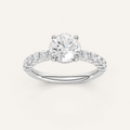 2.00CT Round Cut Lab Grown Diamond Side Stone Ring