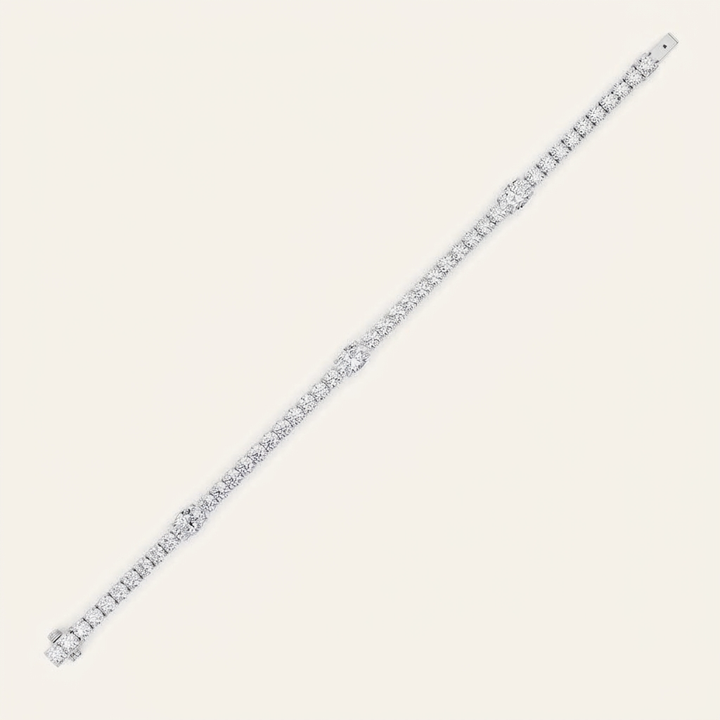 10CT Oval Cut Lab Grown Diamond East West Tennis Bracelet