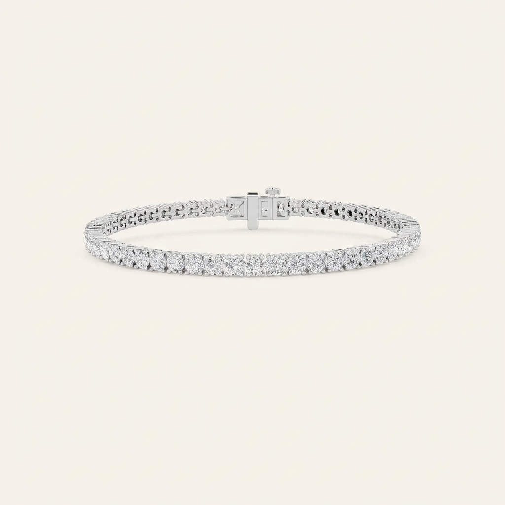 3CT Round Cut Lab Grown Diamond Tennis Bracelet