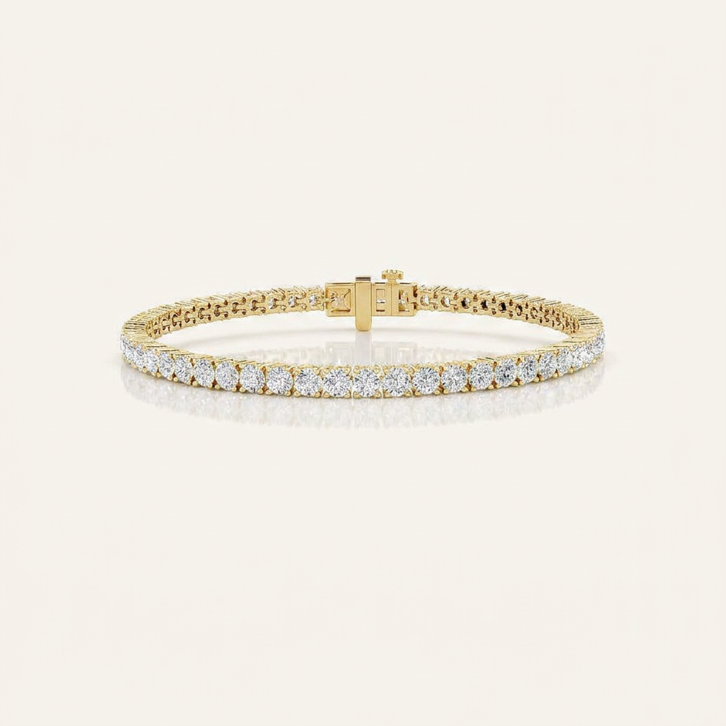 3CT Round Cut Lab Grown Diamond Tennis Bracelet