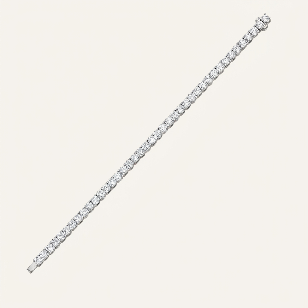 15CT Round Cut Lab Grown Diamond Tennis Bracelet