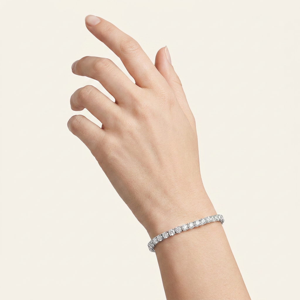 3CT Round Cut Lab Grown Diamond Tennis Bracelet